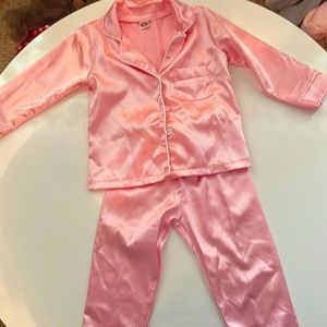 Toddler pink satin pjs